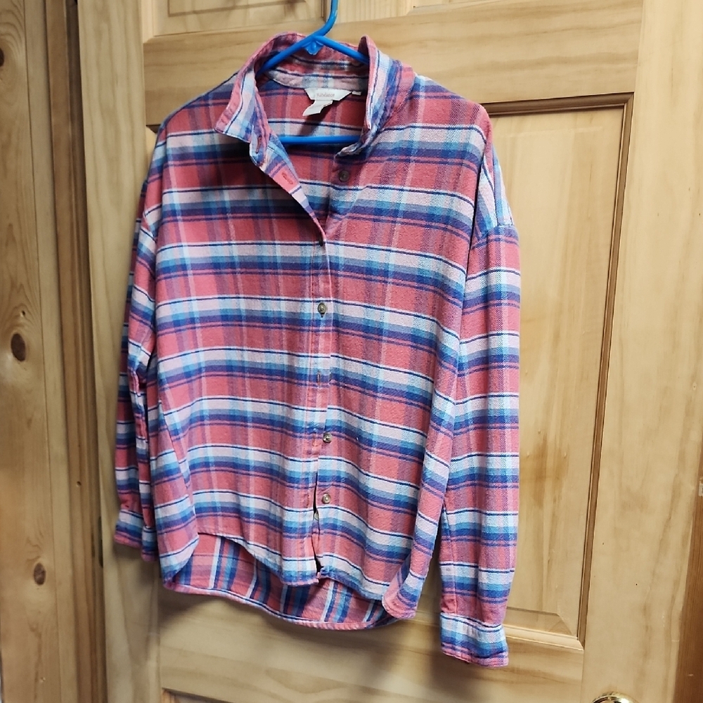 Sundance Pink and Blue Casual Button Down Shirt